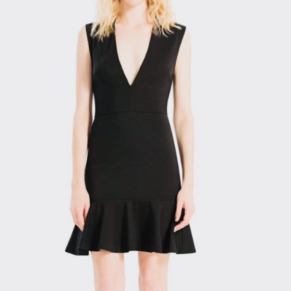 ALICE + OLIVIA Onella Ruffle Sleeveless Party Cocktail Black Mini Dress, Size 2